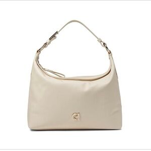 Cole Haan Kamila Hobo Bag Women's Beige Leather Adjustable Top Handle